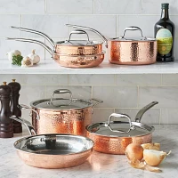 Lagostina Martellata Hammered Copper 10-Piece Set