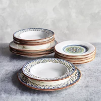 Sur La Table Geometrico 12-Piece Dinnerware Set