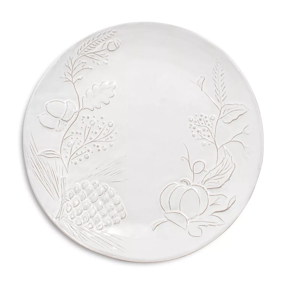 Sur La Table White Pumpkin Embossed Salad Plate