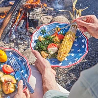 Sur La Table Stars & Stripes Melamine Dinner Plates, Set of 4