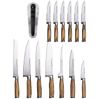 Schmidt Brothers Cutlery Zebra Wood 15-Piece Knife Block Set