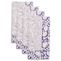 Sur La Table Blue Floral Block Napkins, Set of 4