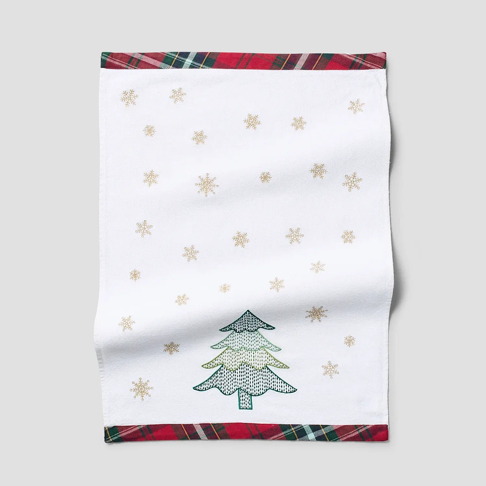 Sur La Table Embroidered Christmas Tree Kitchen Towel