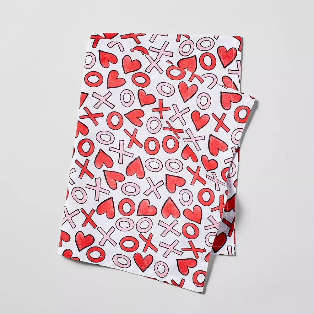 Sur La Table Valentines Day XOXO Flour Sack Towel