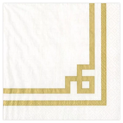 Rive Gauche Gold Cocktail Napkins, Set of 20