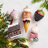 Sur La Table Ice Cream Cone Glass Ornament