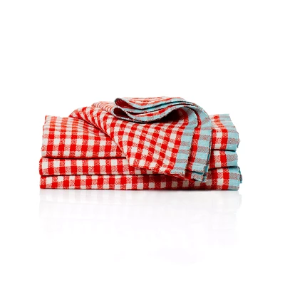 Caravan Two-Tone Check Linen Napkins