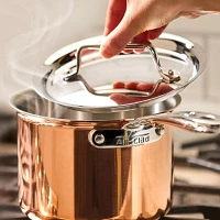 All-Clad c4 Copper Saucepans with Lids