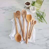 Sur La Table Beechwood Slotted Spoon, 14"