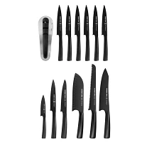 Schmidt Brothers Cutlery Jet Black 7-Piece Knife Block Set