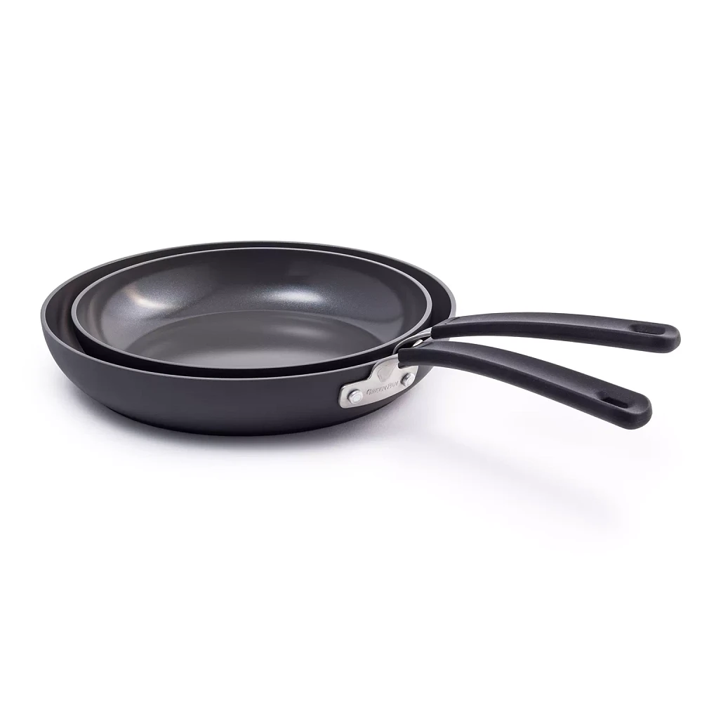 GreenPan Levels Stackable Ceramic Nonstick Skillets, Set of 2, 10" & 12"