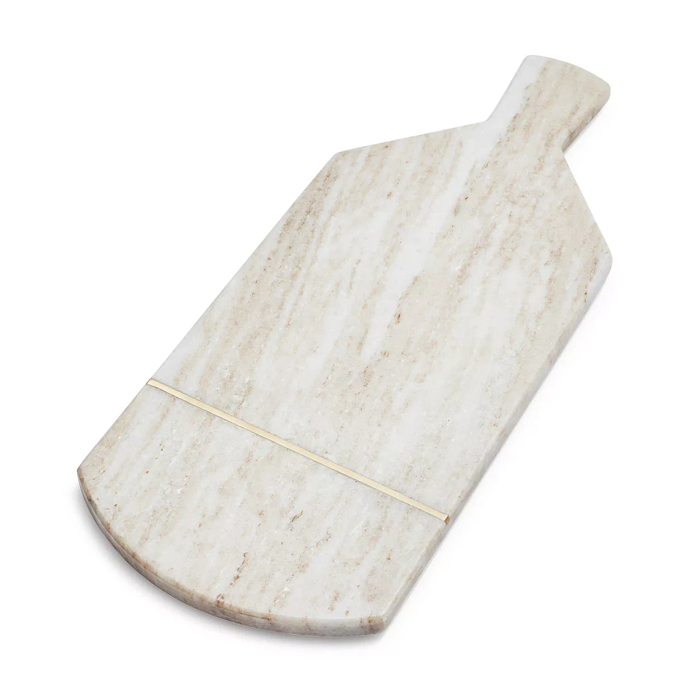 Sur La Table Beige Marble Rectangular Cheese Board, 17" x 7"