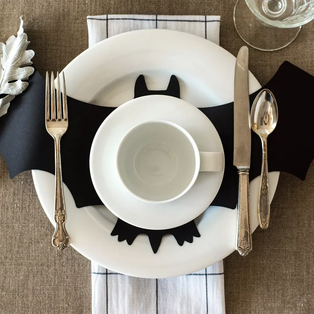 Hester & Cook Die-Cut Bat Paper Placemats, Set of 12