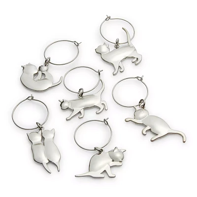 Viski Cat Wine Charms, Set of 6