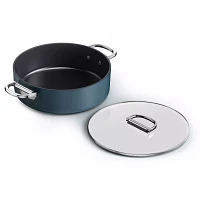 Joseph Joseph Space Ceramic Nonstick Shallow Casserole with Folding Handles & Lid, 5-qt.