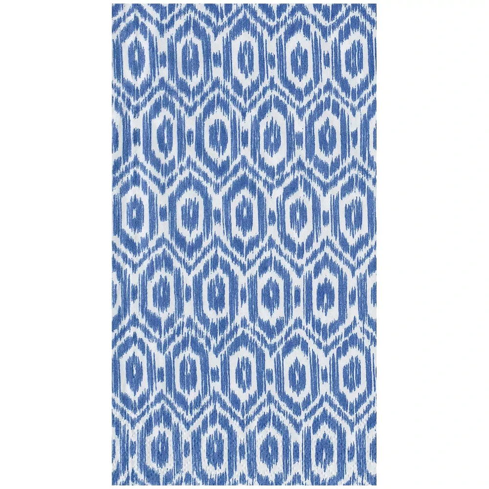 Amala Ikat Blue Guest Napkins, Set of 15