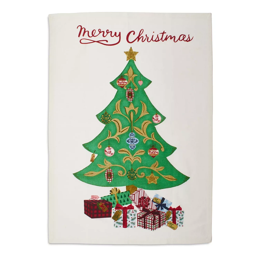 Sur La Table Merry Christmas Tree Kitchen Towel, 28" x 20"