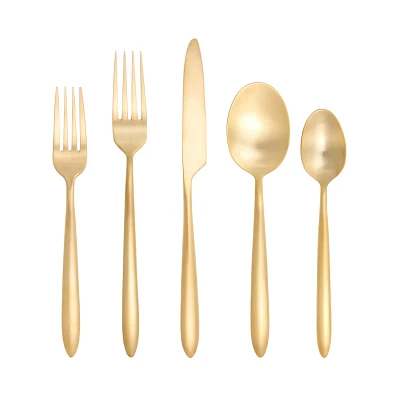 Fortessa Gold Brushed Velo Flatware Set, 20-Piece Set