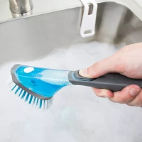 Tovolo Magnetic Soap Dispensing Dish Brush and In-Sink Holder