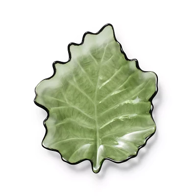 Sur La Table Glass Leaf Plate