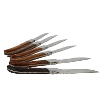 French Home Laguiole Connoisseur Assorted Wood Steak Knives, Set of 6