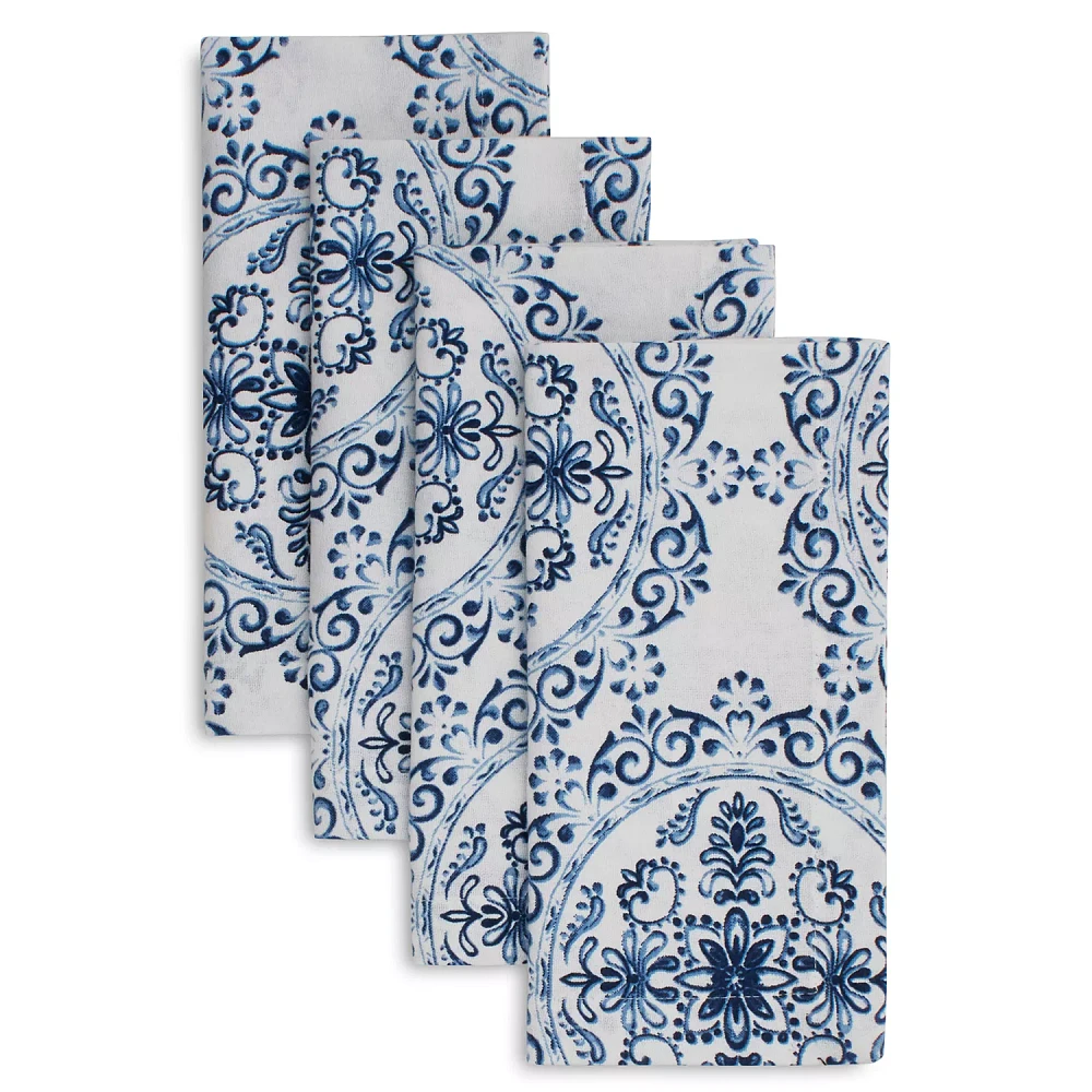 Sur La Table Blue Tile Napkins, Set of 4