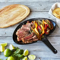 Sur La Table Ceramic Fajita Pan with Wooden Base