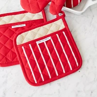 Sur La Table Red Butcher Stripe Pot Holder