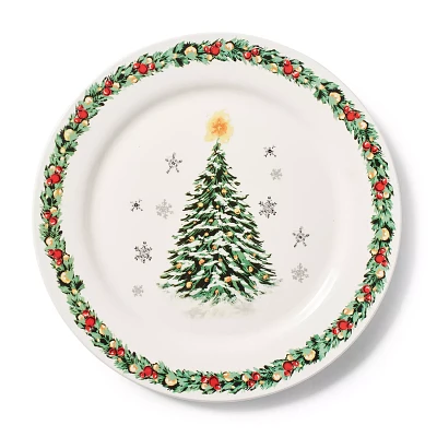 Sur La Table Snowy Village Tree Dinner Plate