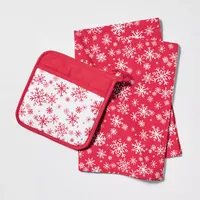 Sur La Table Snowflake Kitchen Towel & Potholder Set