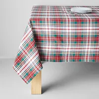 Sur La Table Snowy Village Plaid Tablecloth