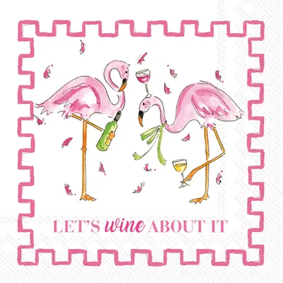Boston International Flamingo Wine Cocktail Napkins