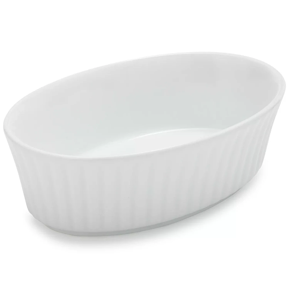 Sur La Table Porcelain Oval Ramekin with Ribbed Sides