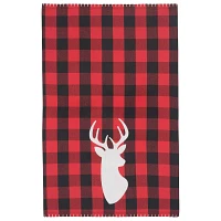 Buffalo Check Deer Kitchen Towel, 28" x 18"