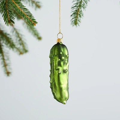 Sur La Table Pickle Glass Ornament, 4.5"