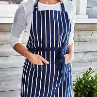Sur La Table Blue Butcher Stripe Kitchen Apron