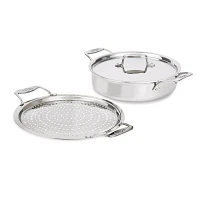 All-Clad D5 Brushed Stainless Steel Sauteuse w/ Splatter Guard, 4 qt.