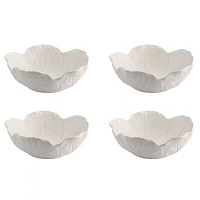 Bordallo Pinheiro Cabbage Beige Cereal Bowls, Set of 4