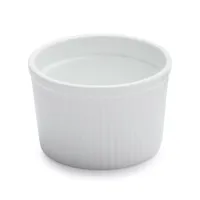 Sur La Table Porcelain Round Soufflé Dish with Ribbed Sides