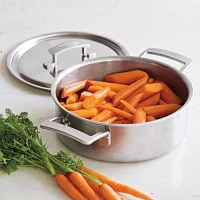 Demeyere Industry5 Stainless Steel Deep Sauté Pan With Double Handle & Lid, 4 Qt.