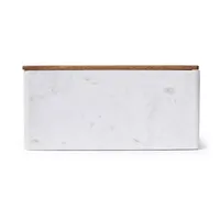 Sur La Table Marble & Acacia Bread Box