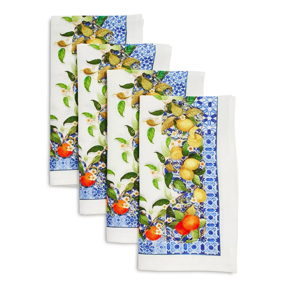 Sur La Table Castello Citrus Linen Napkins, Set of 4