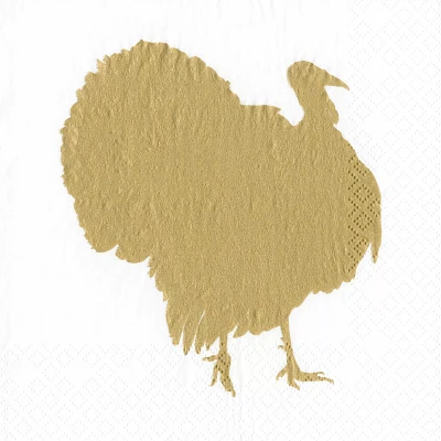 Gold Turkey Cocktail Napkins, Set of 20