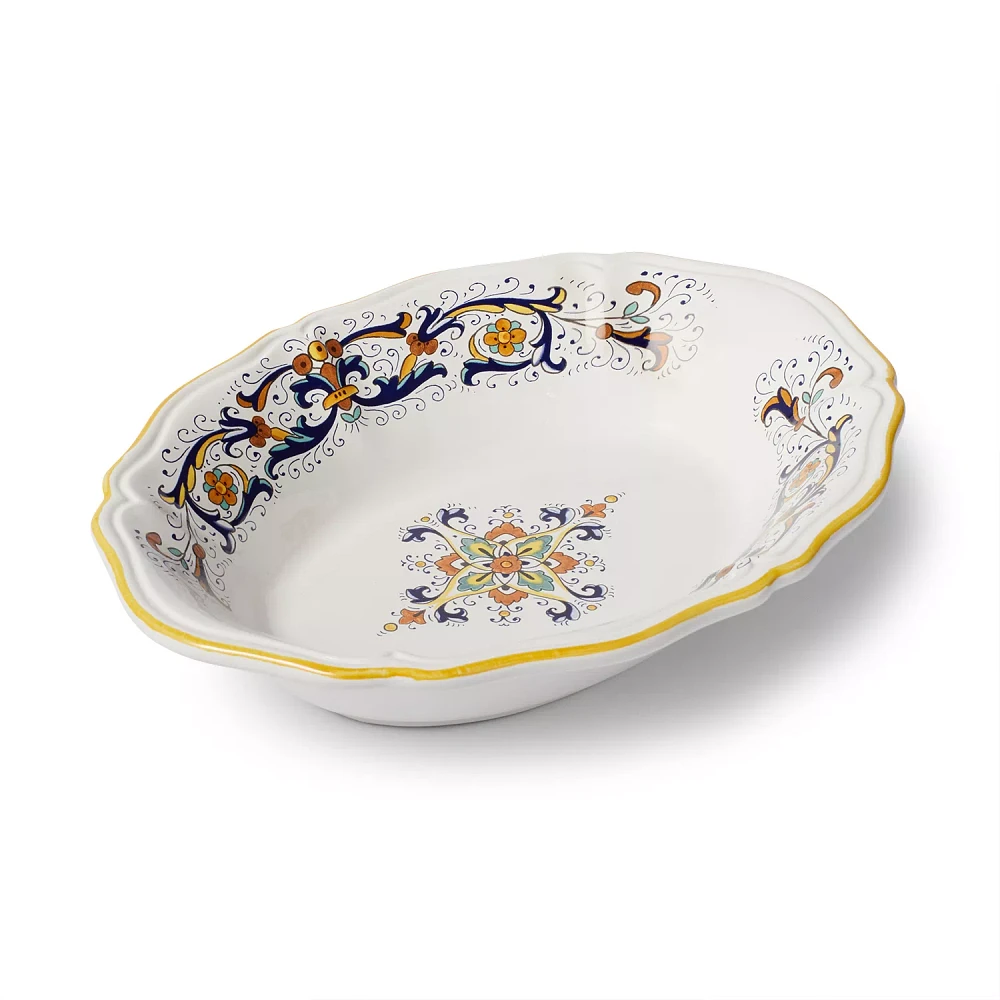 Sur La Table Nova Deruta Baroque Medallion Oval Bowl