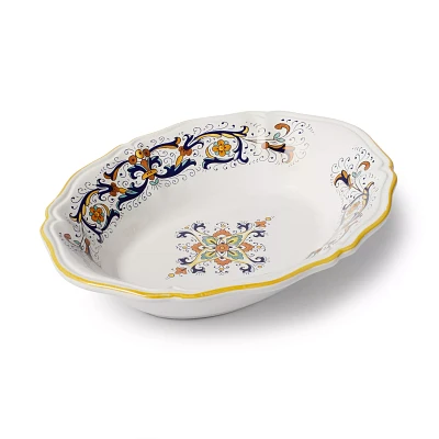 Sur La Table Nova Deruta Baroque Medallion Oval Bowl