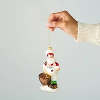 Sur La Table 2024 BBQ Santa Glass Ornament, 6.5"