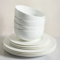 Stone Lain Bone China Round Swirl 16-Piece Dinnerware Set