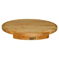 John Boos & Co. Maple Edge-Grain Oval Countertop Cutting Board with Juice Groove, 24" x 18" x 1¼"