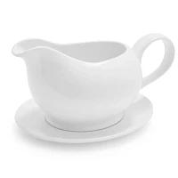 Sur La Table Porcelain Gravy Boat with Saucer