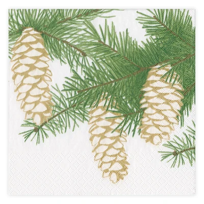 Caspari Pinecone Cocktail Napkins, Set of 20